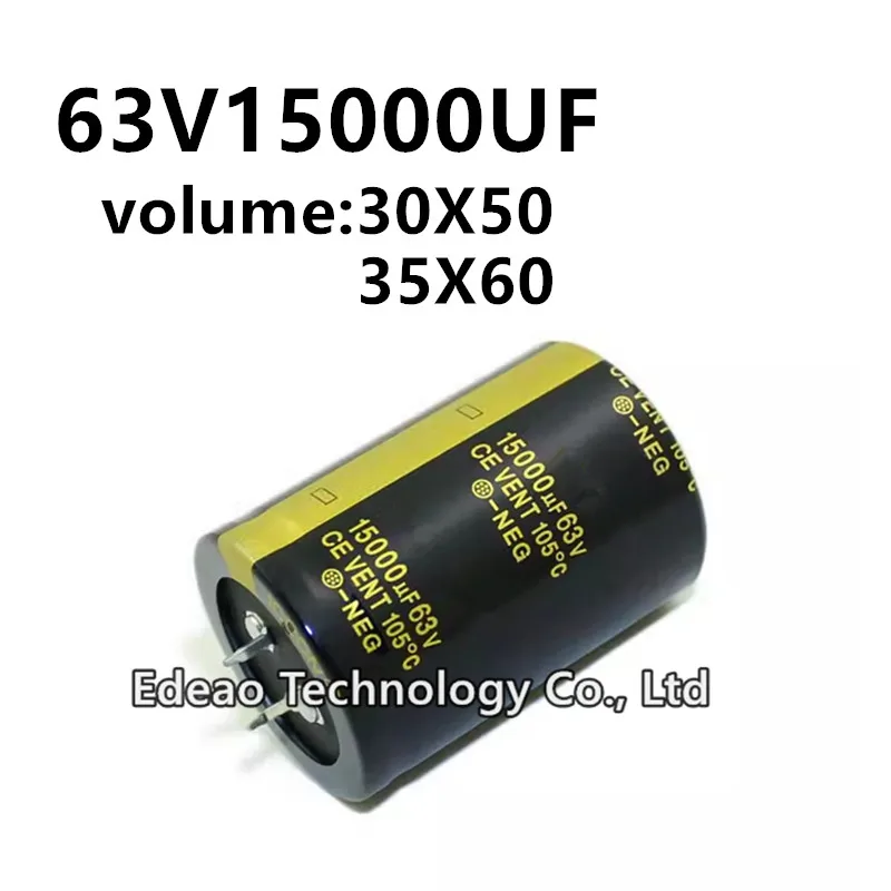 

2pcs/lot 63V 15000UF 63V15000UF 15000UF63V volume: 30X50 35X60 mm audio power amplifier inverter aluminum electrolytic capacitor