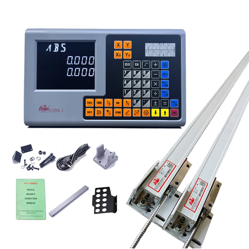 

Lathe Dro 2 Axis Digital Readout Display System + 2pcs 1000mm Linear Encoder Ootical Scale Ruler Dimensions For Milling Machine