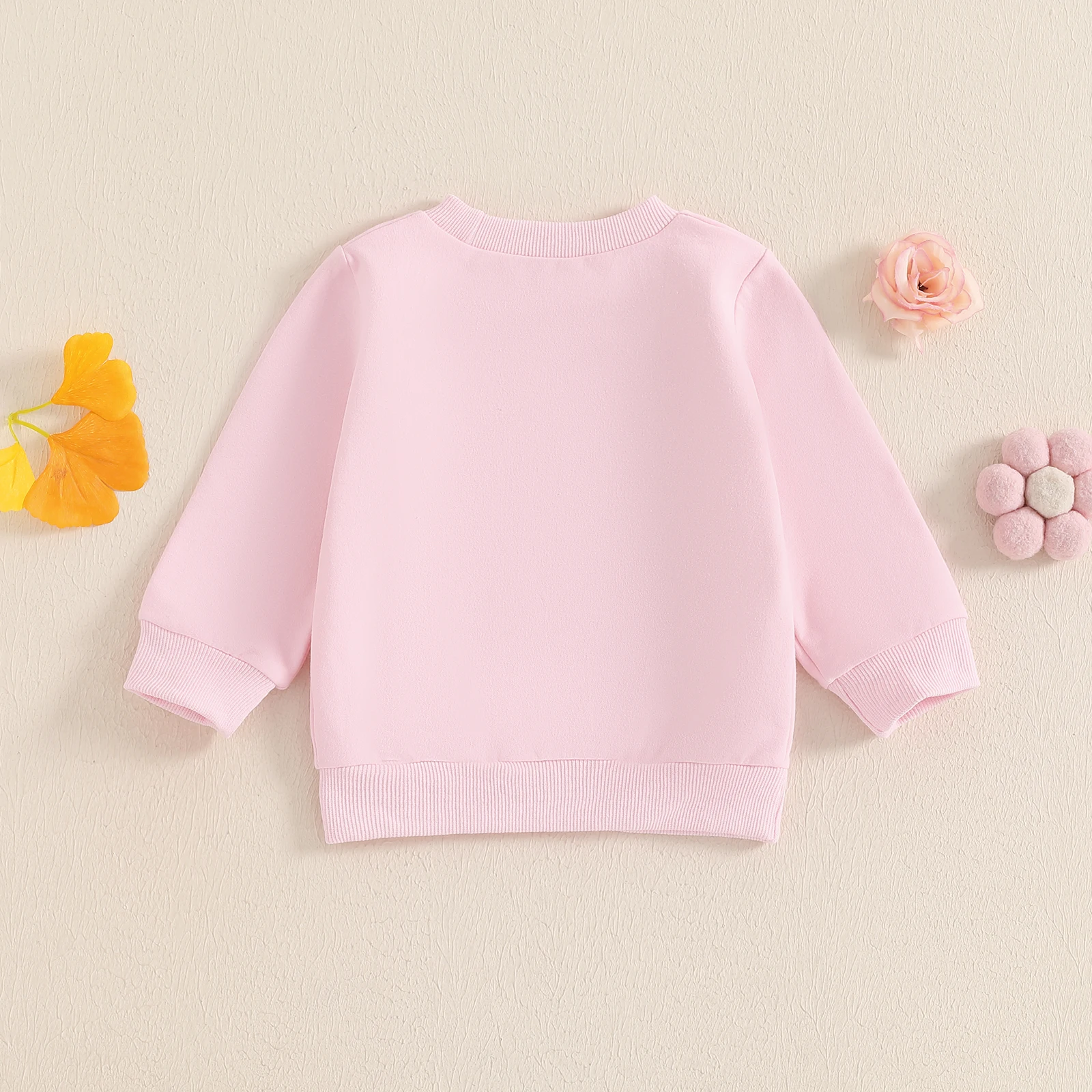 Citgeett Autumn Family Matching Kids Girls Sweatshirt Long Sleeve Letter Bow Print Pullover Mom Pink Fall Clothes 3