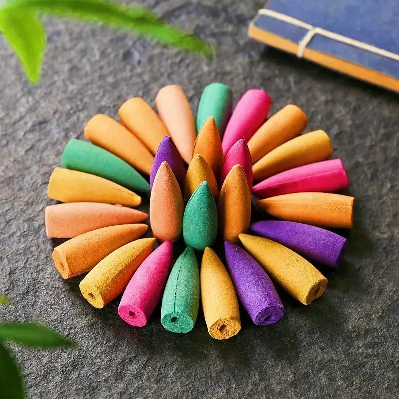 Incense Cones 30/60Pc Waterfall Smoke Backflow Natural Incense Cone Lavender Multi-scented Suitable for Places Tea Room Yoga Room