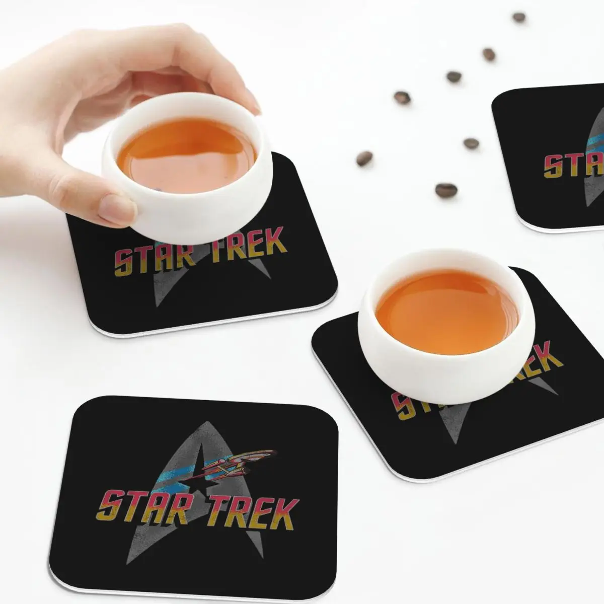 스타 트렉 과학 소설 TV 시리즈 코스터 커피 매트 머그컵 컵 플레이스매트 가정용 주방 식당 바용 식기 패드