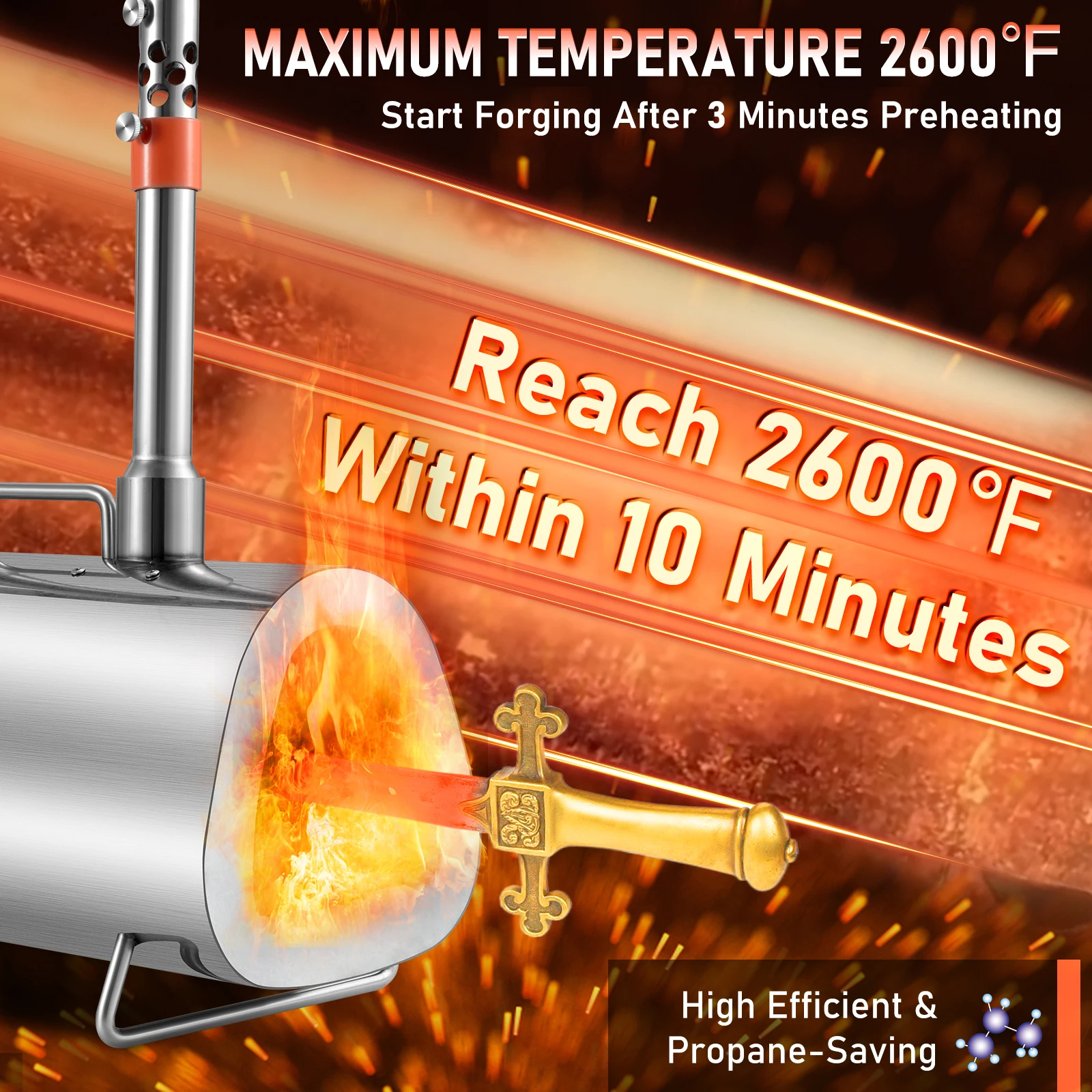 VEVOR Propane Forge Portable 2/3 Burner Tool and Knife Making Large Capacity Blacksmith Farrier Forges Furnace Blacksmithing