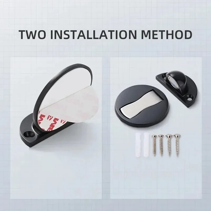 Door stopper Invisible Magnetic Door Stopper Stainless Steel Punch-free Windproof Mechanical Self-locking