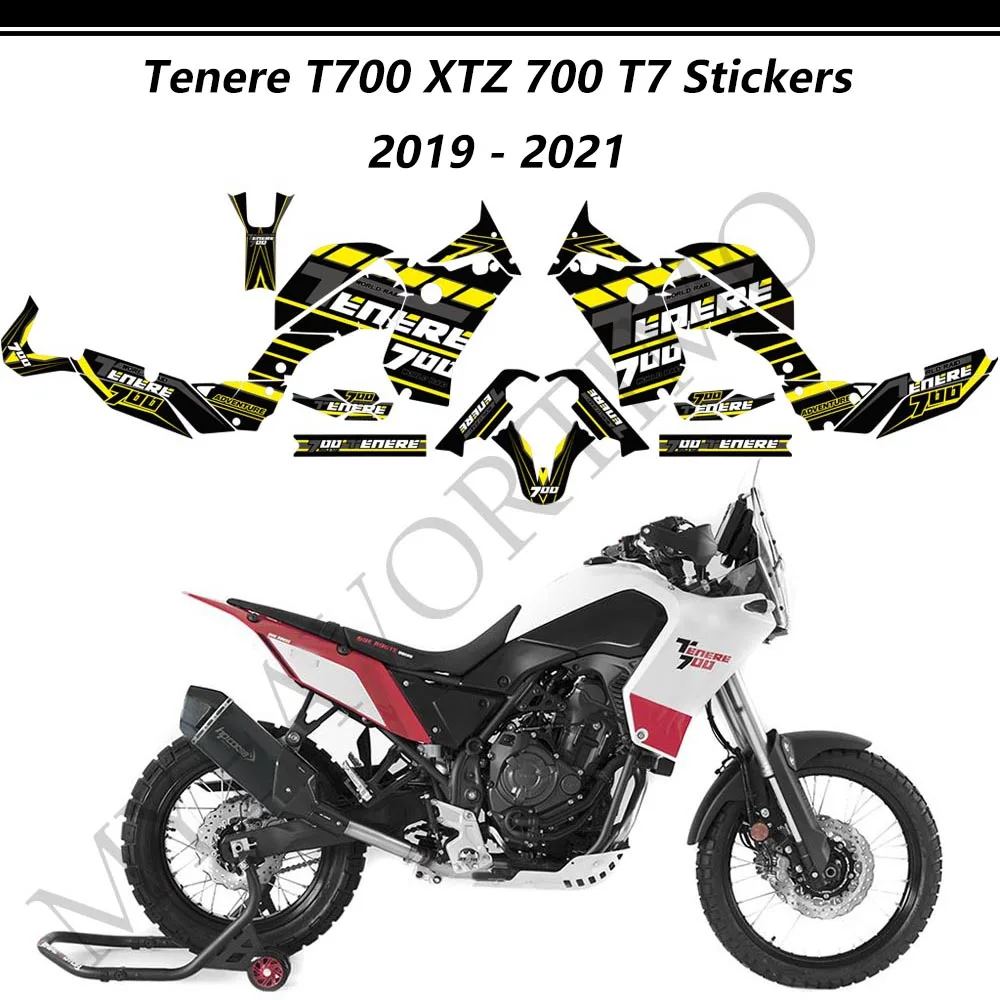 2019 2020 2021 Motorcycle Fuel Tank Stickers Pad FOR YAMAHA Tenere T700 XTZ 700 T7 Decal Set Kit Protector Trunk Luggage