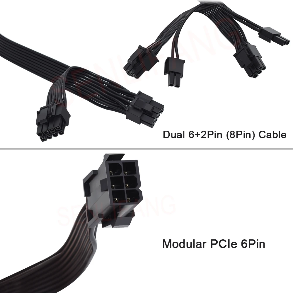 Original 10 Pcs 6pin 8pin Pci Express para Dual Pcie Mais Pin Cabo de Alimentação Placa Gráfica Pci-e Gpu Divisor de Dados 22cm - Imagem 5
