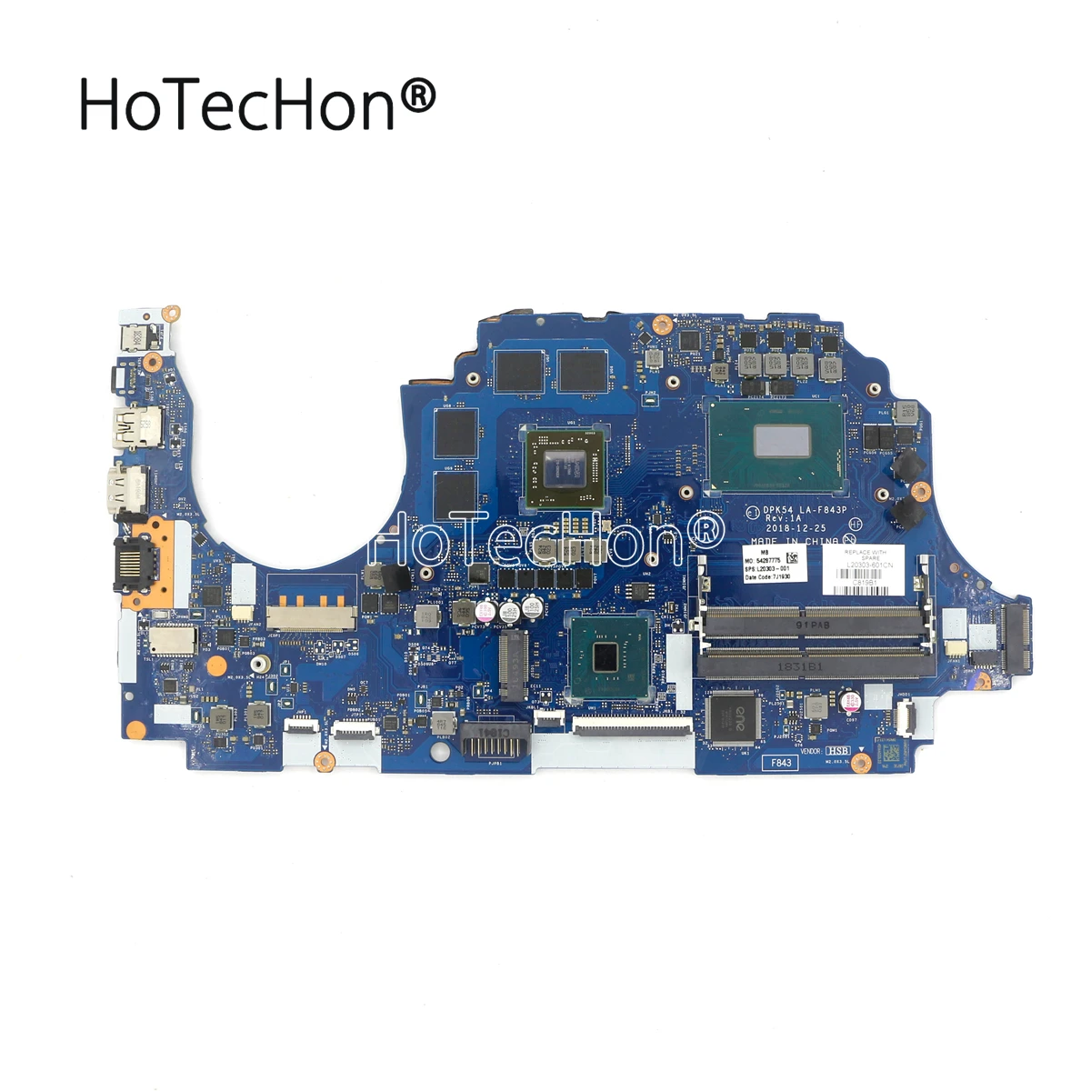 HP 파빌리온 게임용 L20303-601 노트북 DIS 마더보드, DPK54 LA-F843P, i5-8300H + RX 560 V2G 포함, 15-CX 15-CX000 