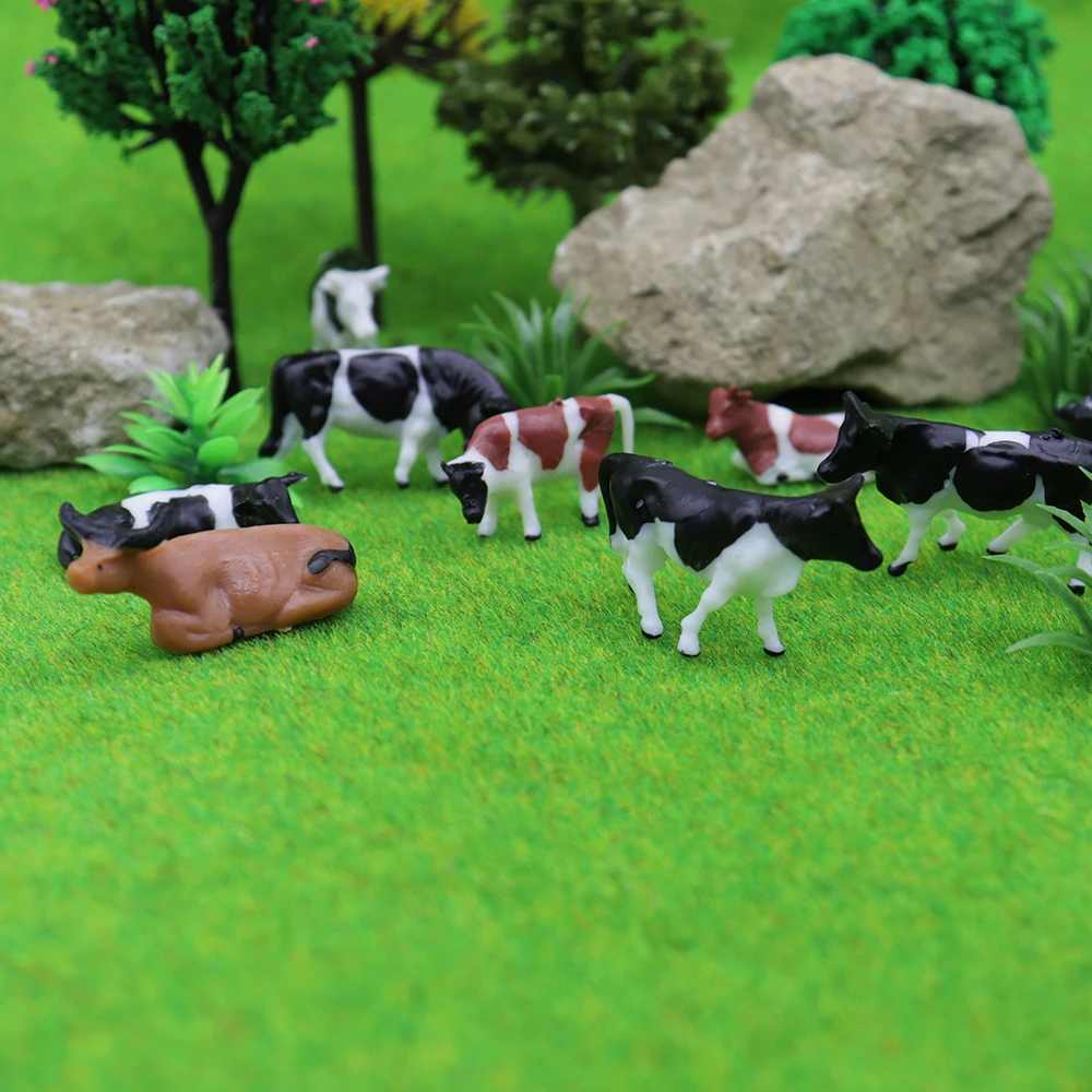 36 Figurines Animaux Ferme Evemodel - Échelle 1:87 HO - Vaches Et Personnages Pour Maquette Train Miniature