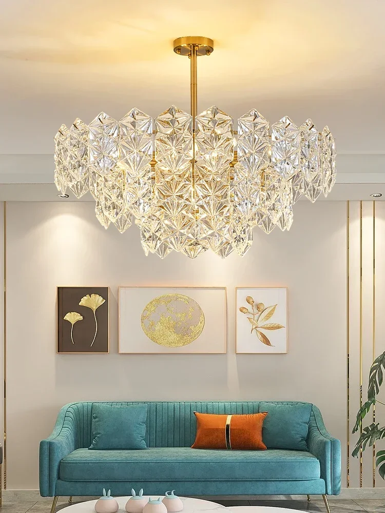 

Modern LED Diamond Crystal Ceiling Chandeliers Luxury Living Dining Room Pendent Lamp Home Decor Hanging Light Luster Fixtures