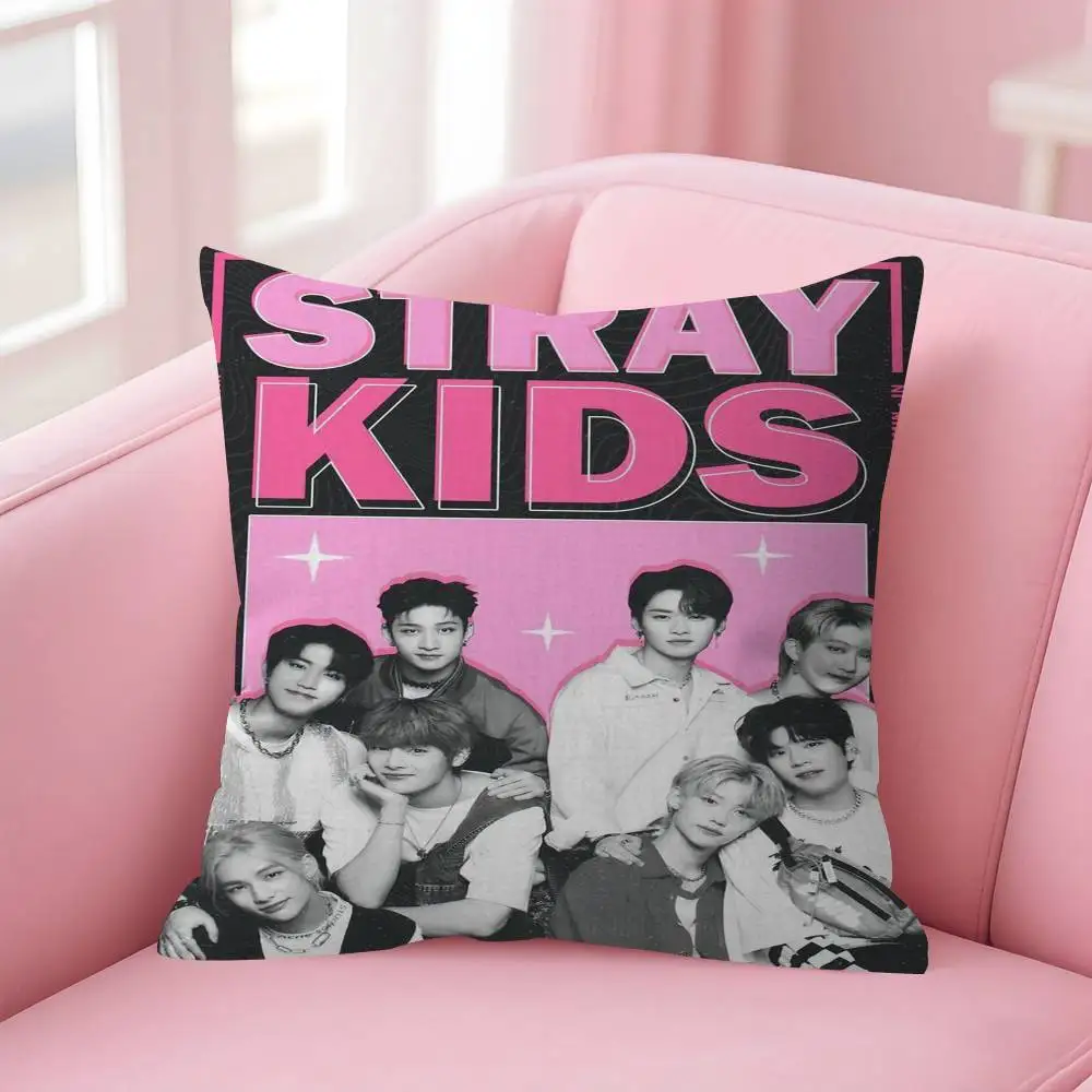 Heiße KPOP S-Stray K-Kids Kissenbezüge Cartoon Sofa Dekorative Heimtextilien Doppelseitig bedruckte Kurzplüsch Niedliche Kissenhülle – Detail 13