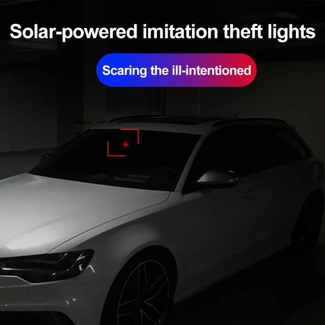 LED solar betriebene Sicherheits leuchte Alarm Auto drahtlose Warnung Anti-Diebstahl  Warnleuchte blinkende Auto Lichter Autozubehör - AliExpress