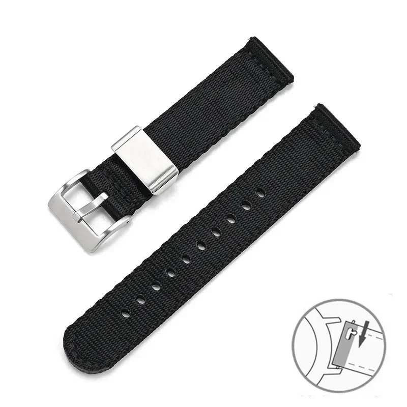 Premium Thick Canvas Nylon Quick Release Watch Strap - Army Style Unisex Accessory