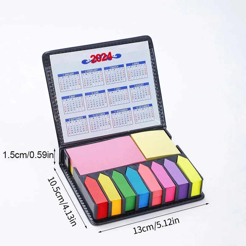 1 Set of Colorful Convenience Stickers Organization Multi-Color Stickers Set Leather Packaging Box Calendar 2024 and More 2