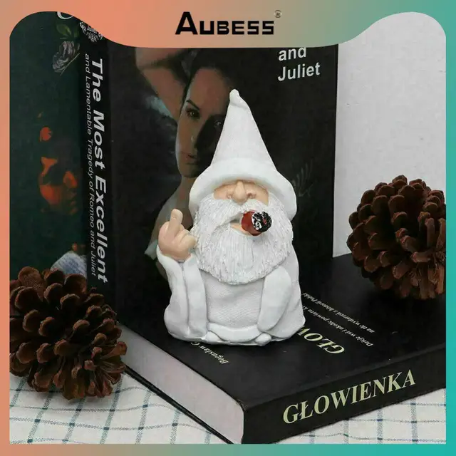 Gyönyörű Nem Halványuló Szobor Érdekes Gyanta Figurák Reális Kerti Díszek Otthoni Dekoráció Köpeny Dohányzás