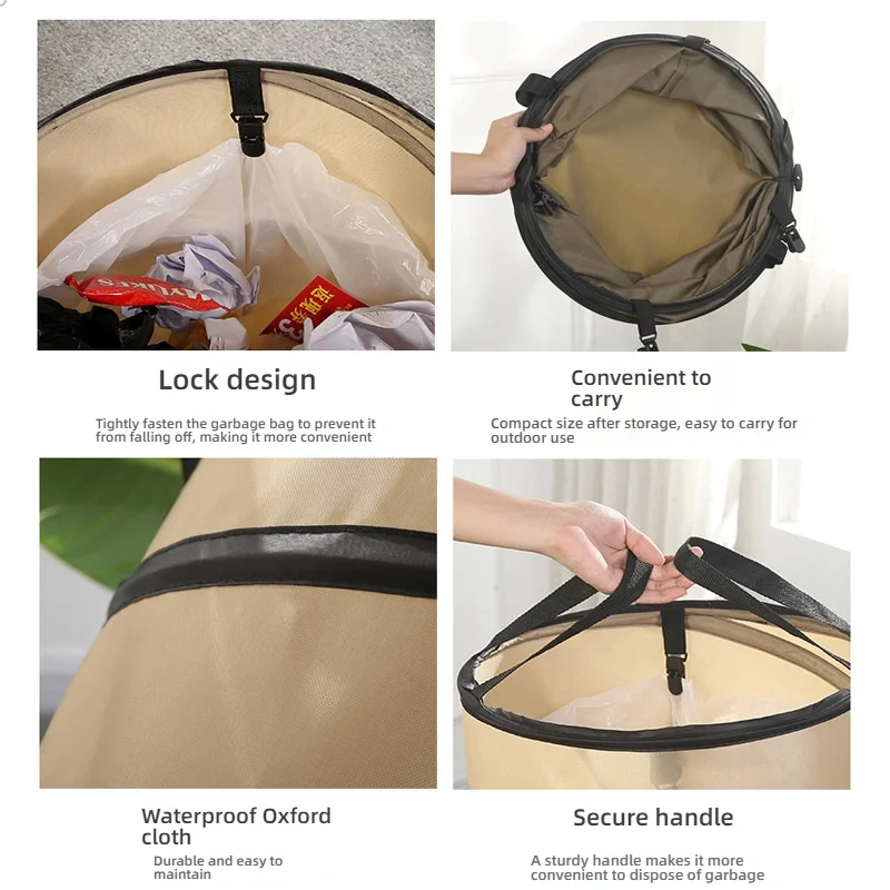 1pc 팝업 쓰레기통, 야외 휴대용 캠핑 접이식 쓰레기통 캠핑 쓰레기통 원예 정원 쓰레기 봉투 정원 잎 벅