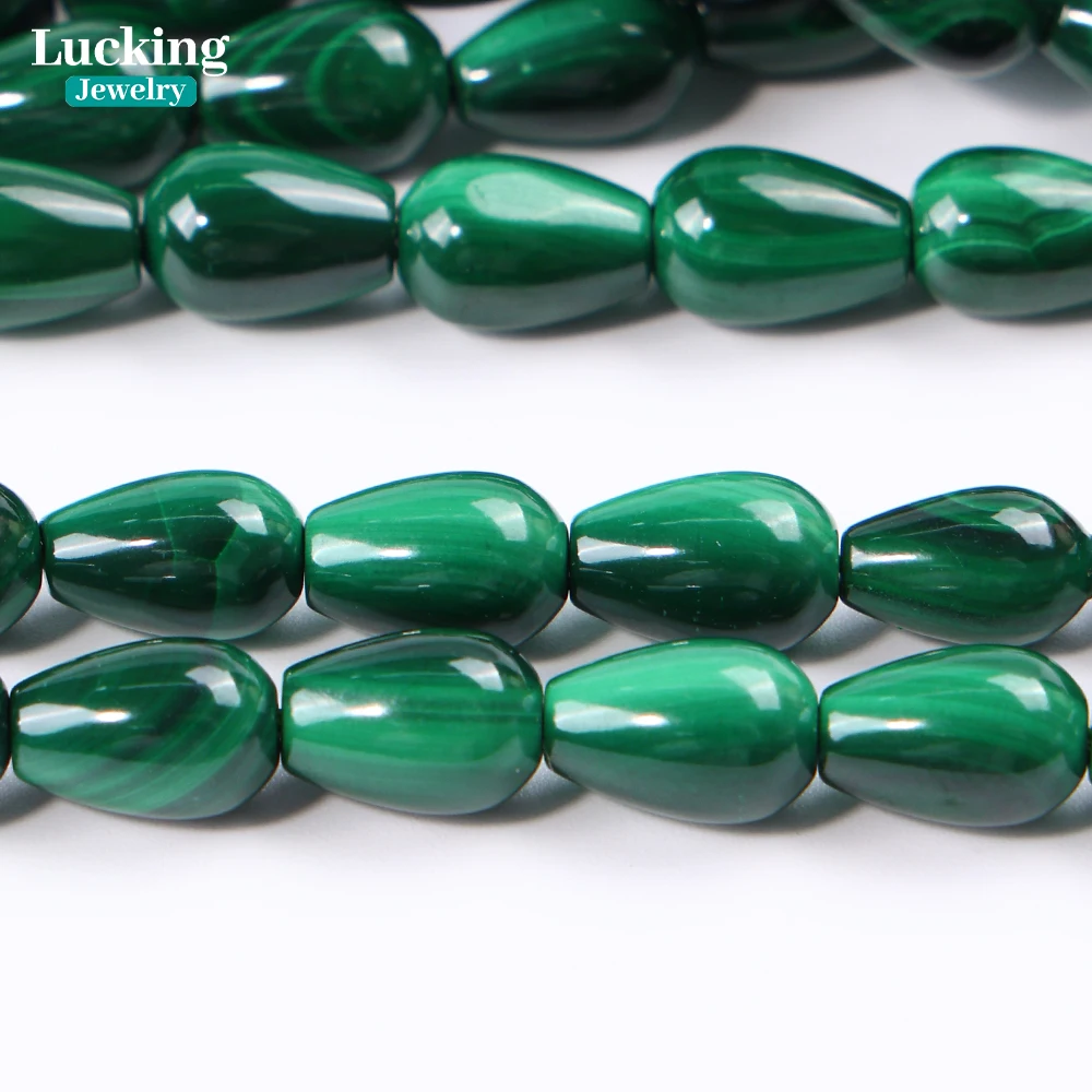 Natural Green Malachite 6*10mm Teardrop Beads - Healing Crystal for DIY Jewelry Making Earrings, Necklaces, Spiritual Protection 2