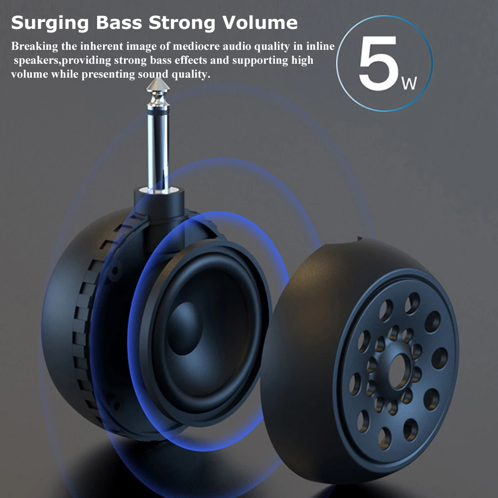 Mini Bluetooth Speaker Wireless Music Sound Box Portable Loudspeaker with 6.35mm Adapter for Electric Guitar Electric Blowpipe