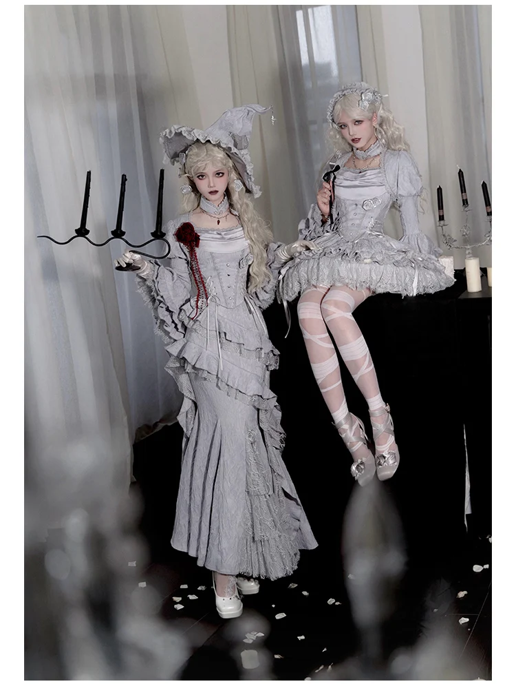 Women's Gothic Camisole Fishtail Skirt Set