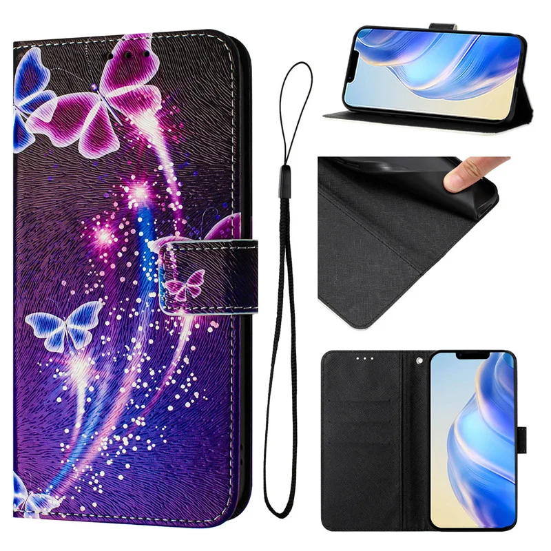Butterfly Leather Wallet Cover Case