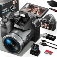 NBD 64MP Digital Camera for Photography, 4K Vlogging Camera with 3’’ Flip Screen,16X Digital Zoom,2 Batteries, 32GB TF Card