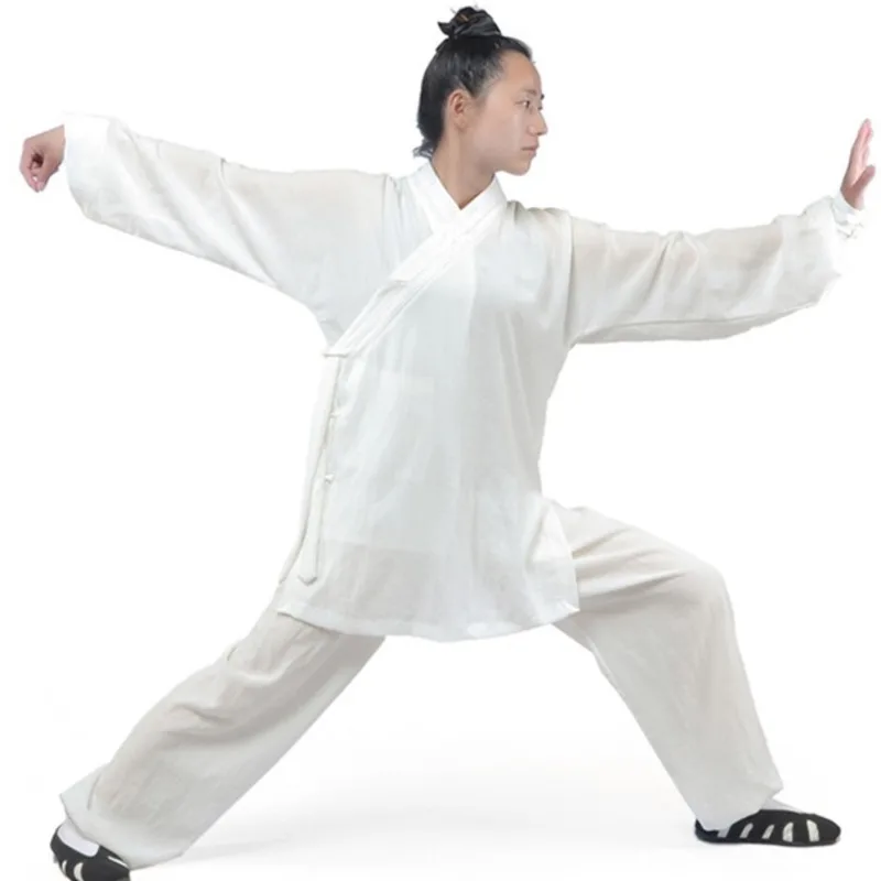 

High Quality Cotton Linen Clothing Men Women Wudang Tai Chi Practice Martial Art Uniform Taoist Kung Fu Performance Clothes Set