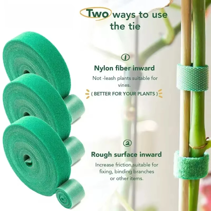 Plant Support Tape Nylon Self Adhesive Plant Fixing Cable Tie for Garden Reusable