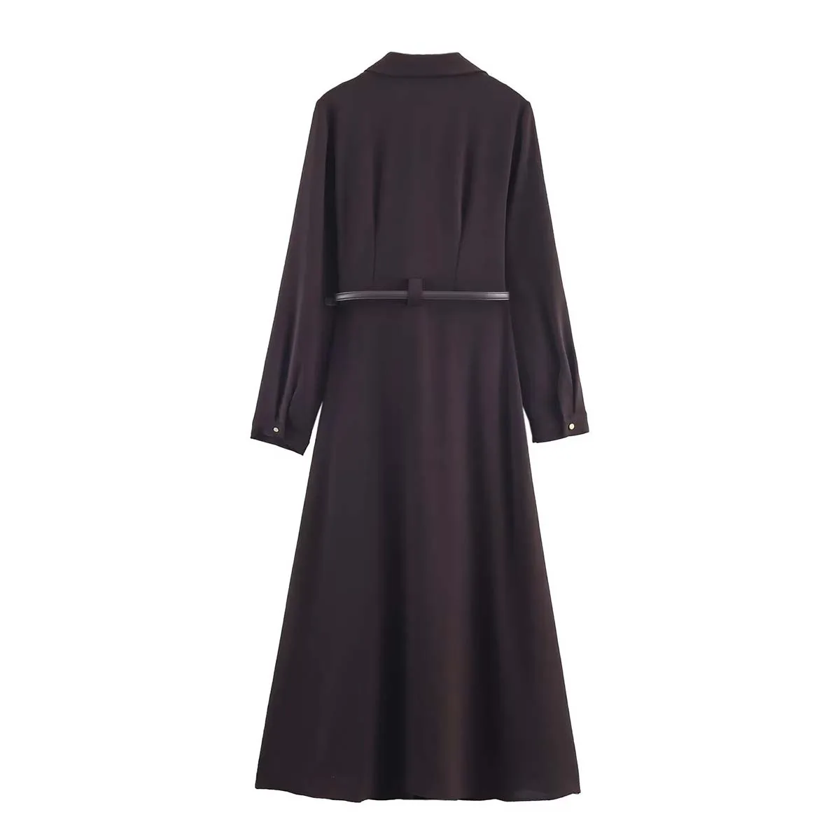 2025 New Women Fashion Shirt Collar Dress Long Dresses With Belt Chic Dresses Women Long Sleeve Casual Autumn Dress