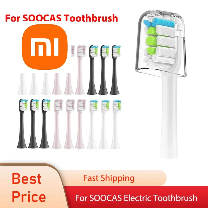 

Xiaomi For SOOCAS X3 X5 X3U X1 V1 V2 SOOCARE Head Bristle Replacement Brush Heads Sonic Electric Nozzles with Anti-dust Cap