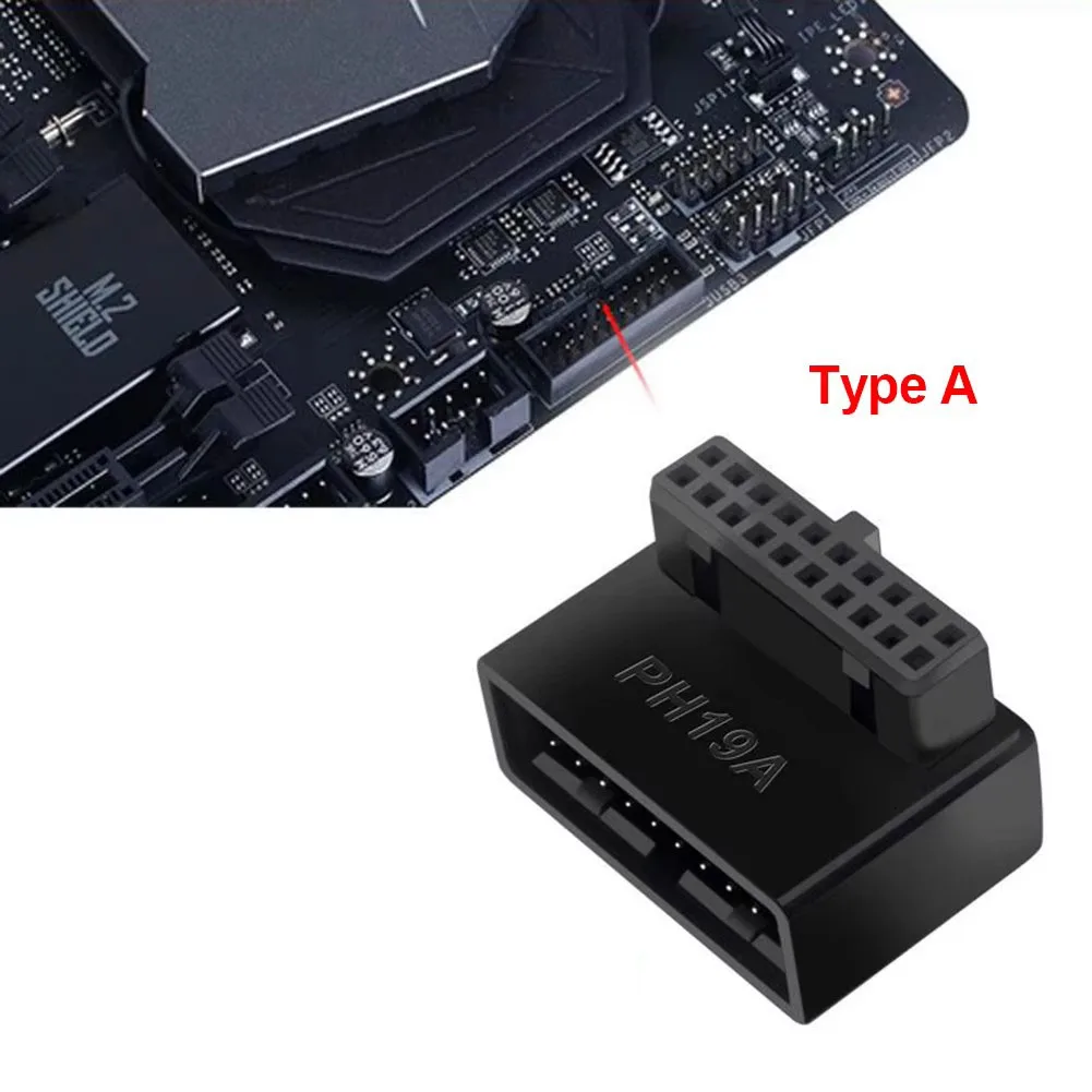 1-4 шт. USB 3.0 адаптер для підключення до материнської плати настільного комп'ютера, 19p 20p, вертикальний штекер, 90 градусів °   Поворотний кермовий елемент для встановленого кермового механізму