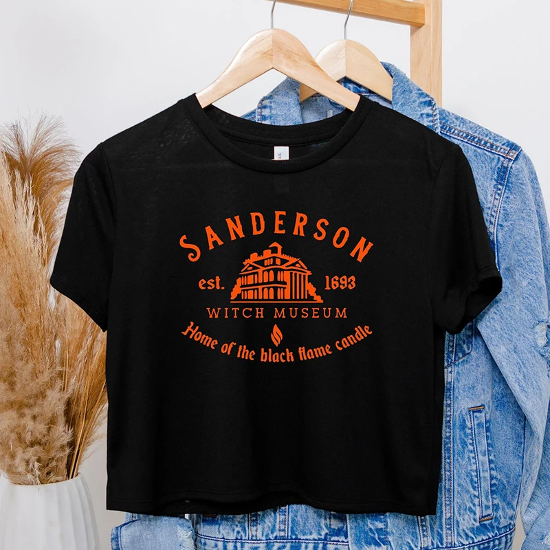 

Orange Cropped Tops for Women Harajuku Short Sleeve T Shirt Y2k Fashion Baby Tee Sanderson Halloween T Shirt Ladies Sexy Party