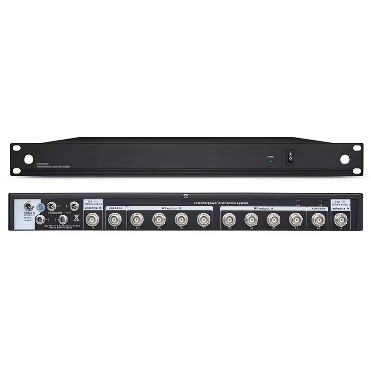 UA844 전문가용 USB 마이크 앰프 (XLR 커넥터 포함) 무선 통신용 10채널 안테나 분배 시스템