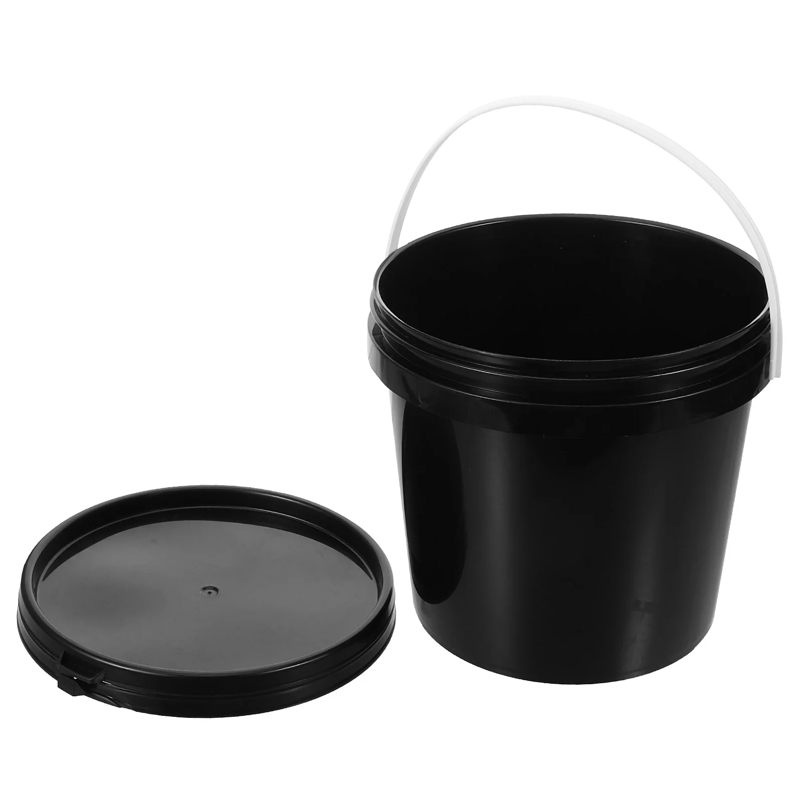 Plastic Handle Storage Black Light Blocking Bucket Paint Container Round Bucket With Lid Empty Can Gallon Plastic