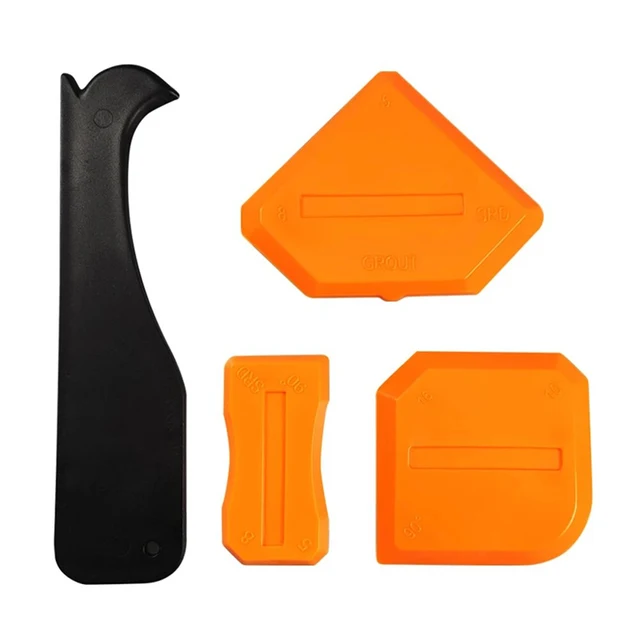 4Pcs Caulking Tool Kit Silicone Joint Sealant Spreader Spatula Scraper