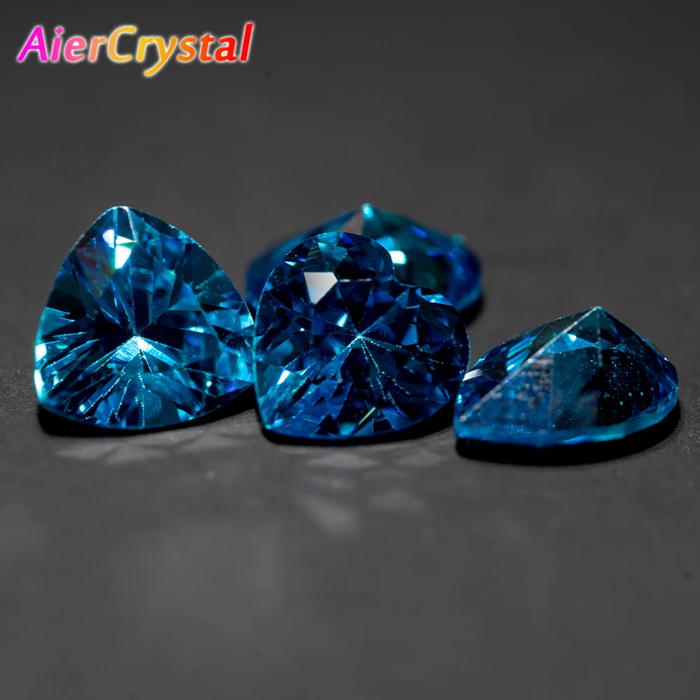 

Corundum Ceylon Sea Blue Sapphire Gems Circular Shape Cushion Faceted Cut Loose Aquamarine Gemstone Set Gift Box
