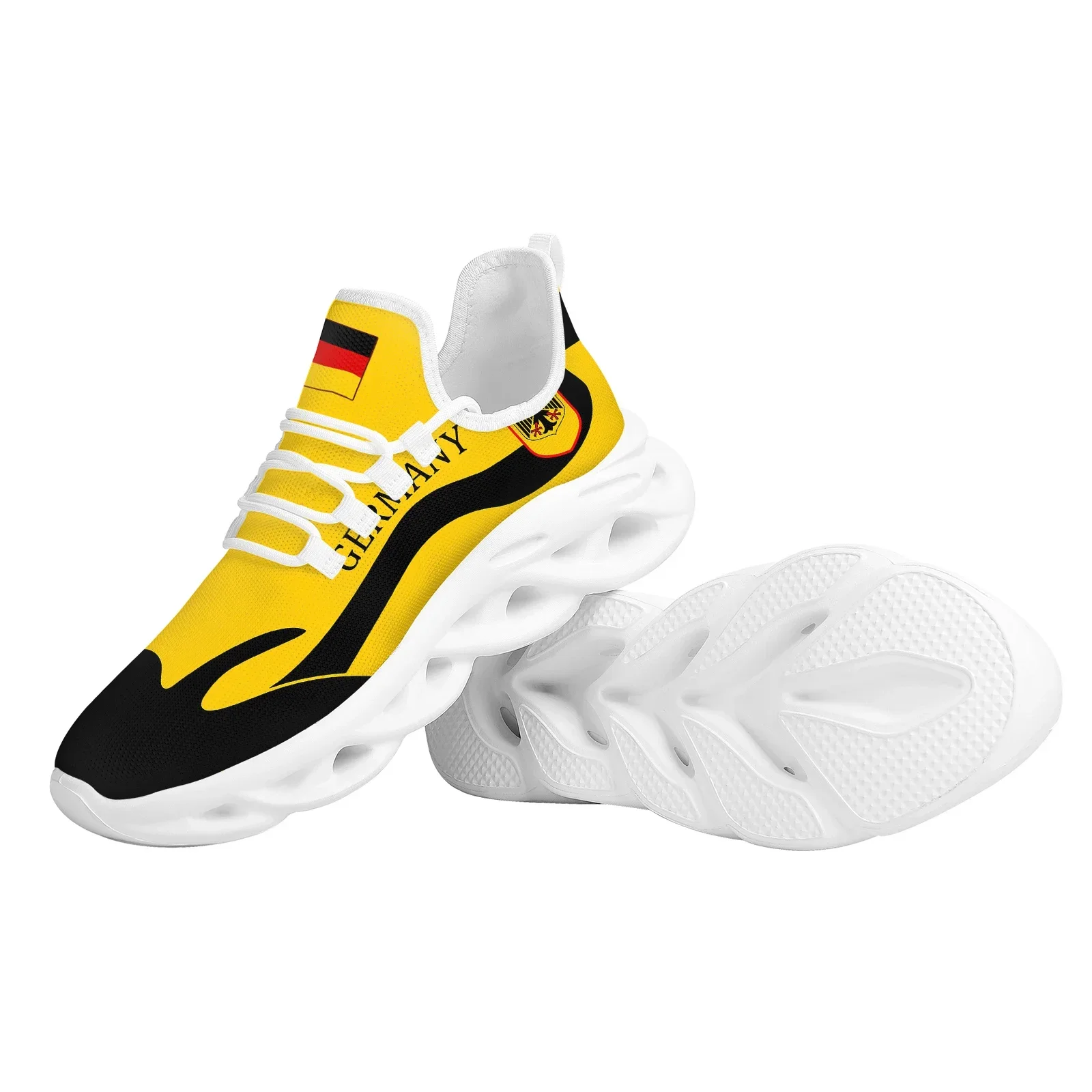 New German Flag Design Sneakers Russian National Emblem Printing Comfortable Platform Casual Shoes Girls Non-slip Lace-up Shoes