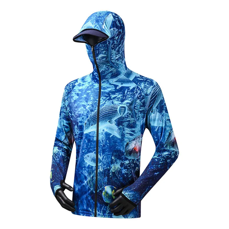 

Men Women Fishing Hoody Sunscreen Sun Protection Waterproof Cycling Jacket Shirt Rashguards Hiking Clothes Face Neck Coat 45