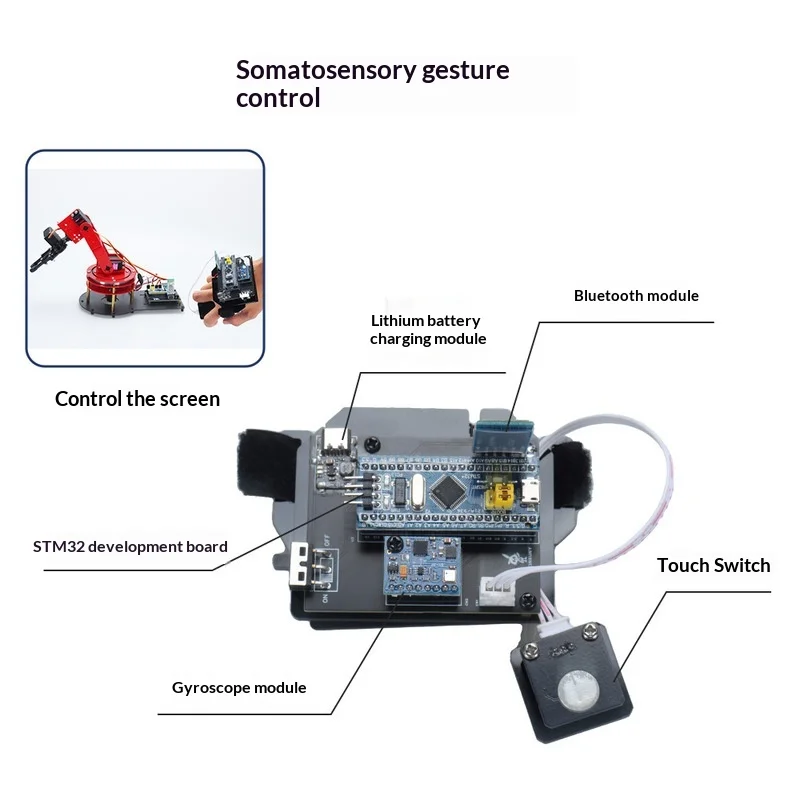 산업용 로봇 팔 제스처 및 앱 듀얼 컨트롤 알루미늄 합금 바디 13KG 강력한 하중 지지력, 메이커 대회용 프로그래밍 가능 로봇