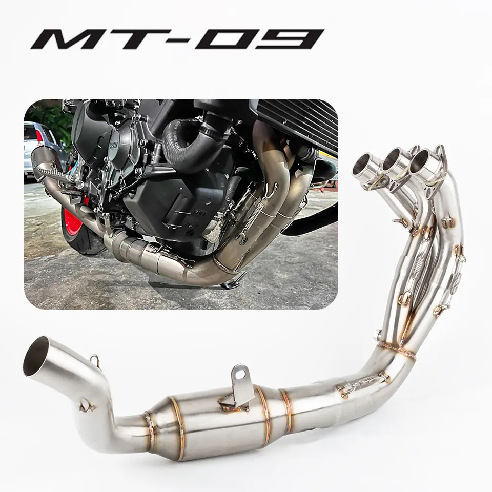 Per Yamaha Mt-09 Fz-09 Header 2021-2023 Sistema Di Scarico Moto In Acciaio Inox Slip On Link Tubo Mt09 Scarico Fz09 Silenziatore