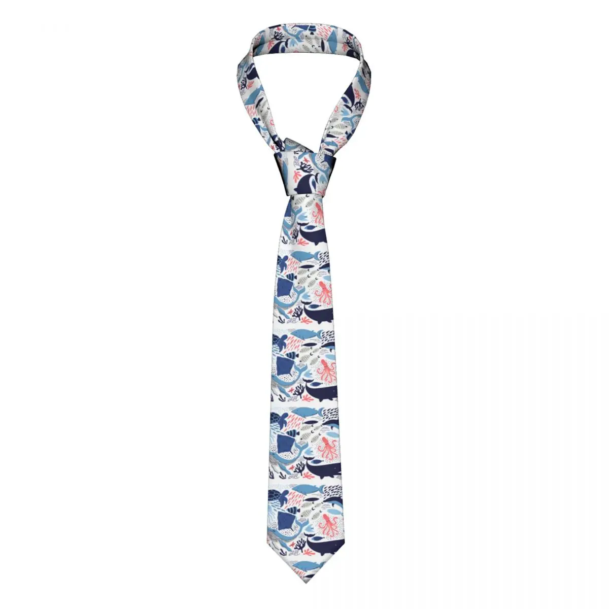 

Tie For Men Formal Skinny Neckties Classic Men's Cartoon Sea Fishes Wedding Tie Gentleman Narrow