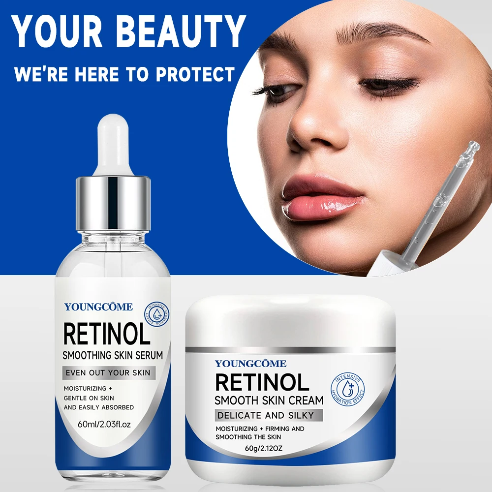 Retinol Cream Serum Combo Set Remove Wrinkle Firming Lifting Whitening Brightening Moisturizing Hyalronic Acid Facial Skin Care 2