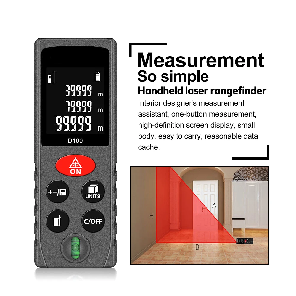 

Laser Distance Meter 40M 60M 80M 100M Rangefinder Laser Tape Range Finder Build Measure Device Ruler Profesional Tester Tools