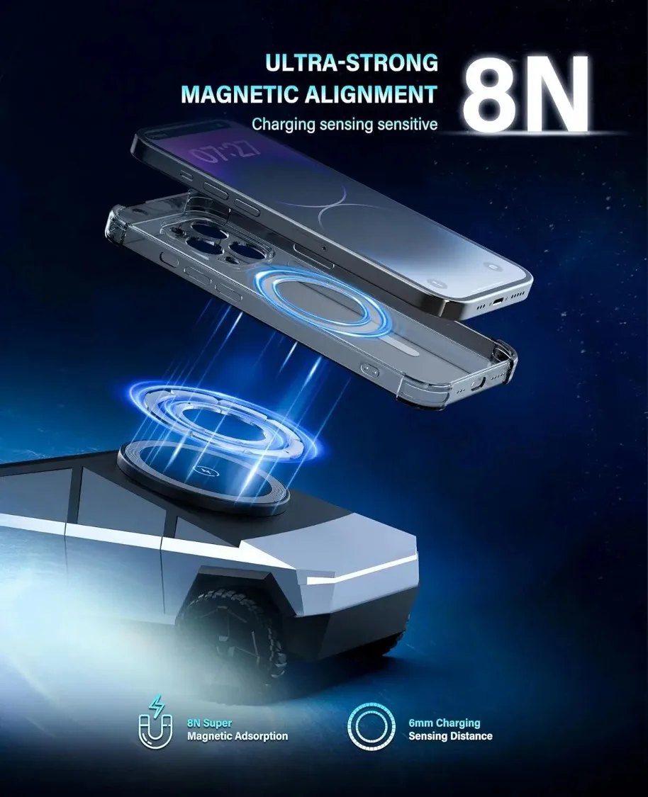 3 in 1 Magnetic Wireless Charger LED Light for MagSafe iPhone 17/16/15/14/13/12 Apple Watch 1-10 AirPods Samsung Fast Charging