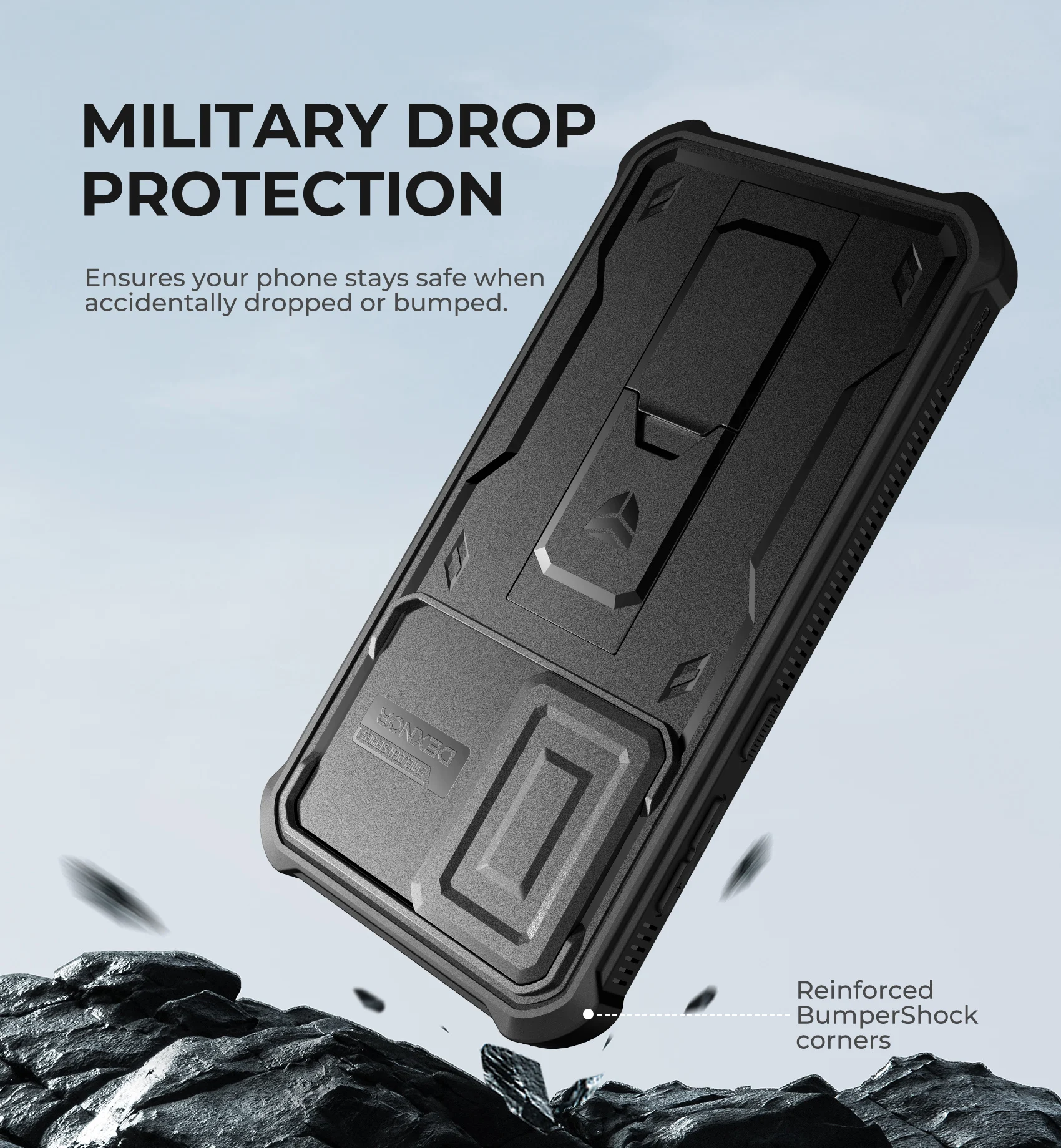 Heavy Duty Shockproof Phone Case with Built-in Magnetic Sliding Camera Cover