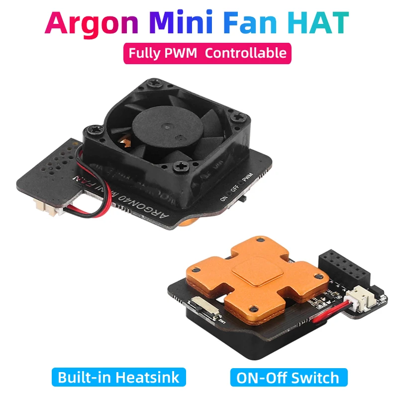 ArgonMiniFanHATwithBuiltinHeatsinkONOffSwitchforHeatsink