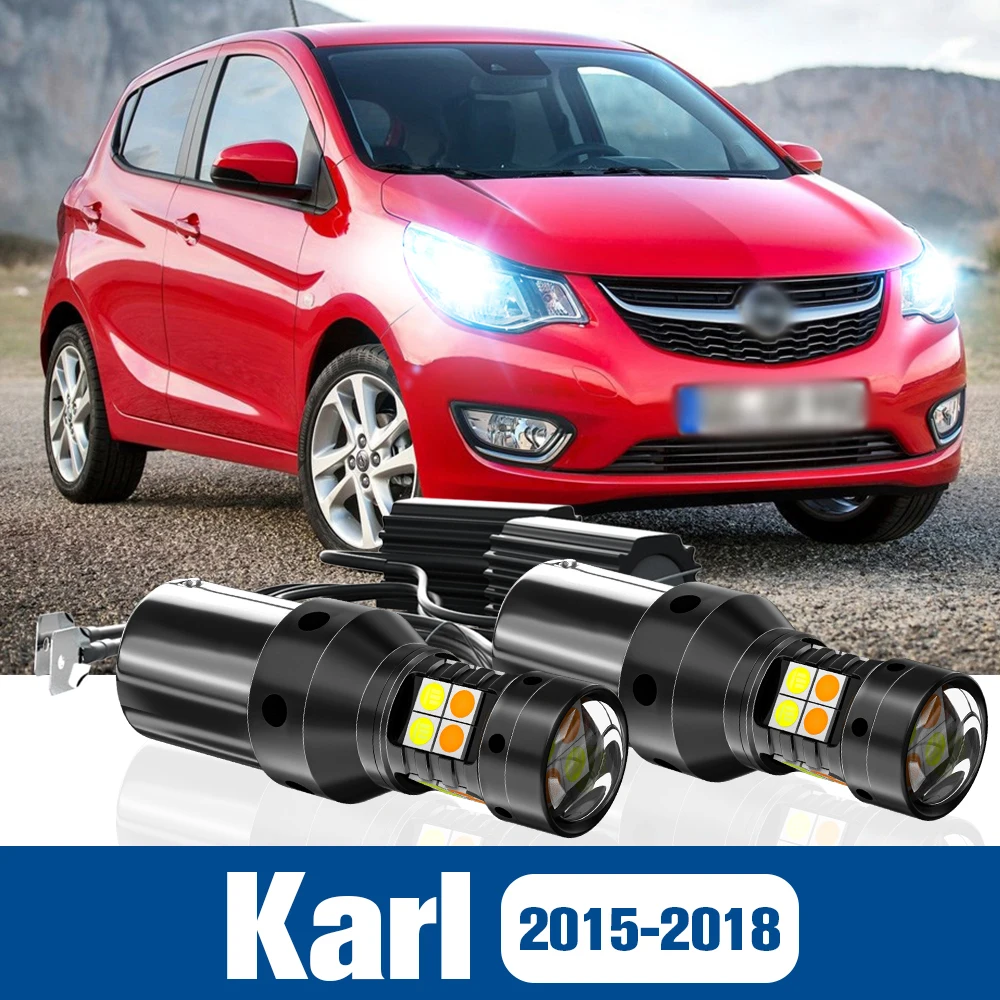 

2pcs LED Dual Mode Turn Signal+Daytime Running Light DRL Accessories Canbus For Opel Karl 2015-2018 2016 2017