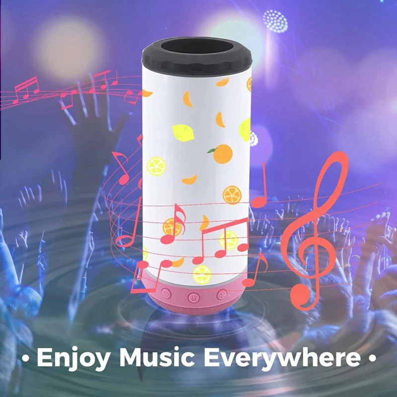 16 Oz Sublimated Blank Bluetooth Speaker Stainless Steel Insulated 4-In-1 Can Refrigerated Beer Holder Easy Install Easy To Use