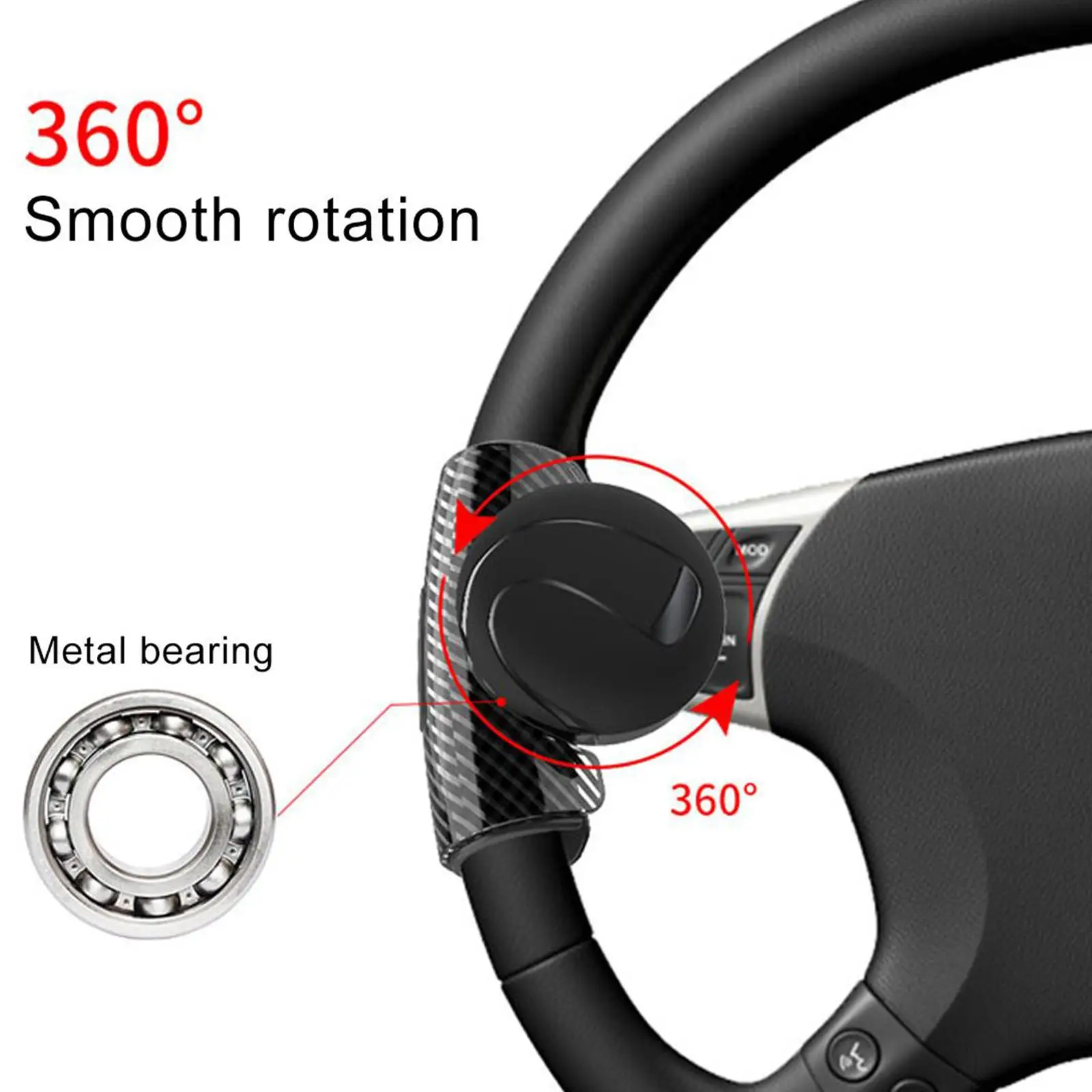 Universal Car Steering Wheel Booster Spinner Knob 360 Laborsaving