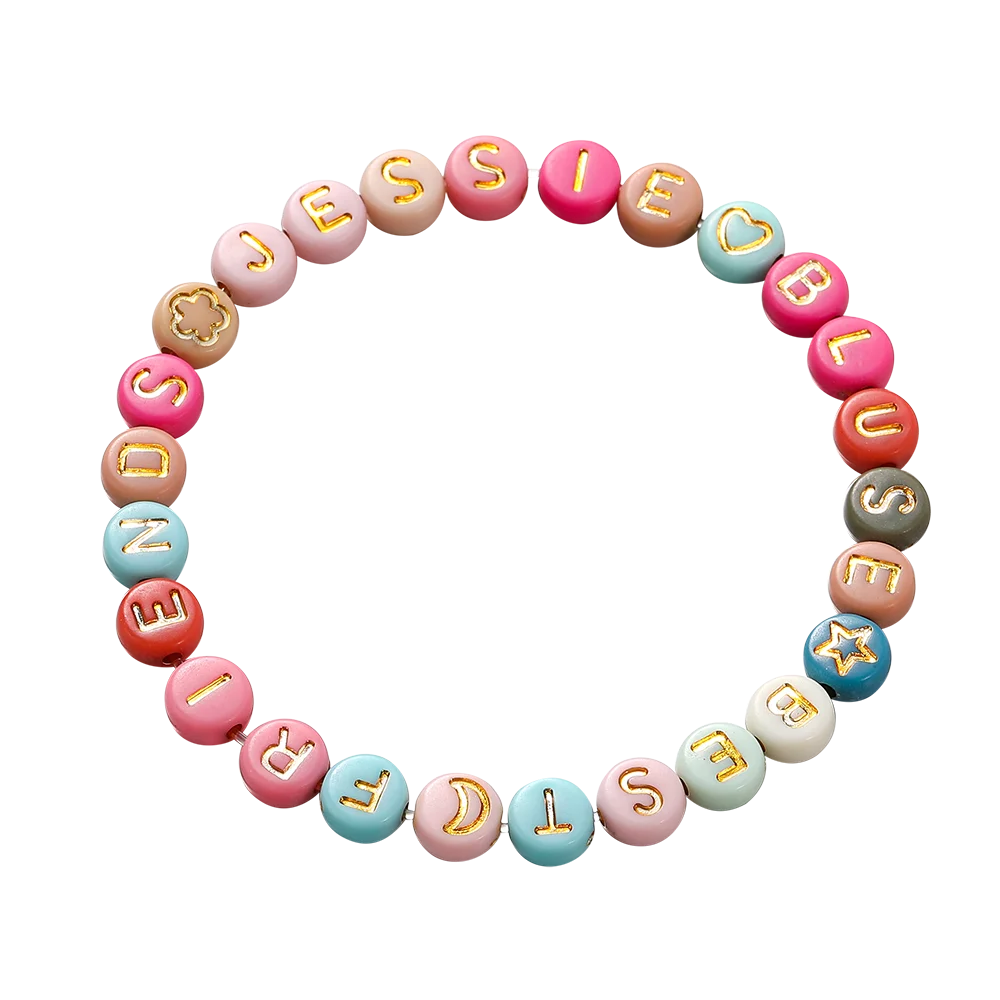 2400 Stück gemischte Buchstaben-Acrylperlen, rund, flach, Stern, Mond, Abstandsperlen für Schmuckherstellung, DIY-Armband, Halskette, Ohrringe, Zubehör – Detail 5