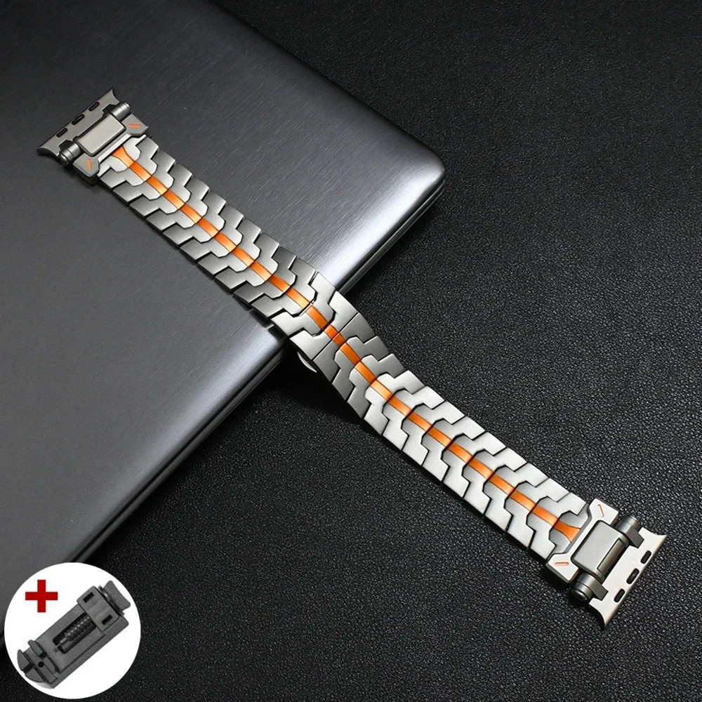 Elegant Titanium Stainless Steel Watch Bracelet - Luxury Color Band