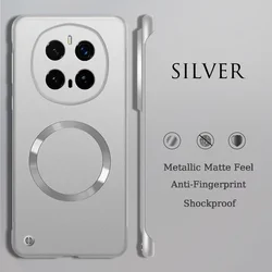 Metallic Paint Frameless Hard Cover with Magnetic Wireless Charging Capability for Magic 7 Pro (Silver)