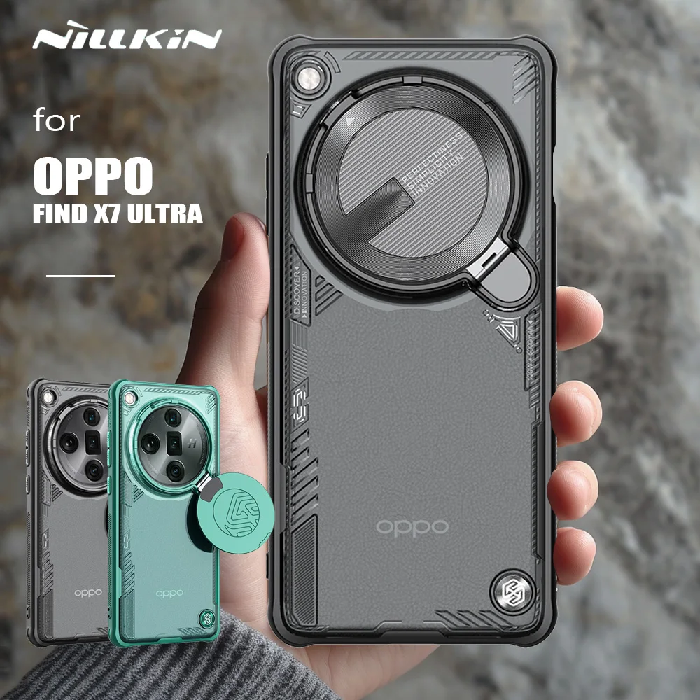 Nillkin Oppo Find X7 Ultra 5G 케이스 아이스블레이드 소품 렌즈, 초박형 투명 카메라 스탠드 보호 후면 커버